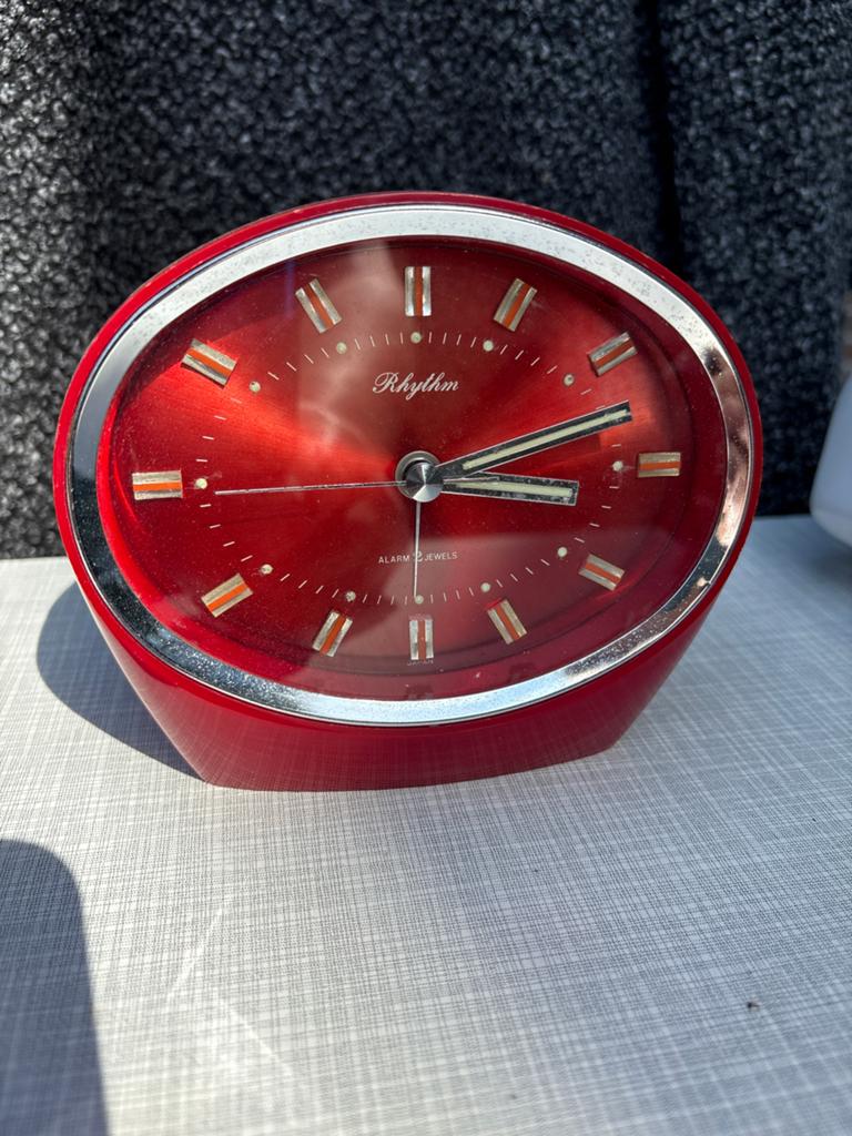 Vintage Rhythm Wekker Rood - Klassiek Design, Ophalen of Verzenden