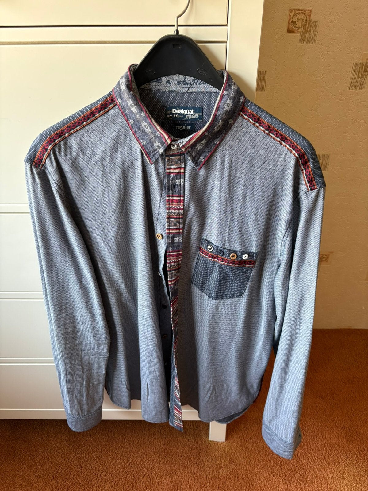 Desigual overhemd, Ophalen, Gedragen, Blauw, Overige halswijdtes