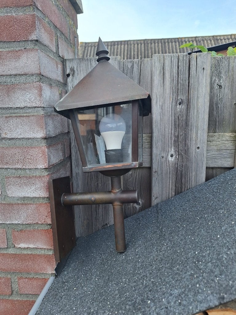 Koperen buitenlampen, Tuin en Terras, Overige materialen, Gebruikt, Wandlamp, Ophalen of Verzenden