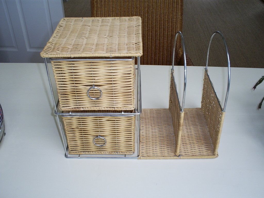 Bureau-organizer met lades van pitriet, Ophalen of Verzenden