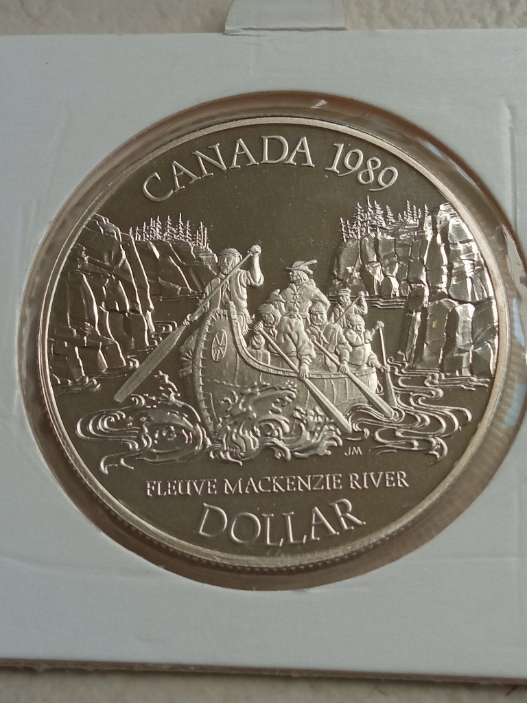 Canada 1 dollar 1989., Ophalen of Verzenden, Noord-Amerika, Losse munt, Zilver