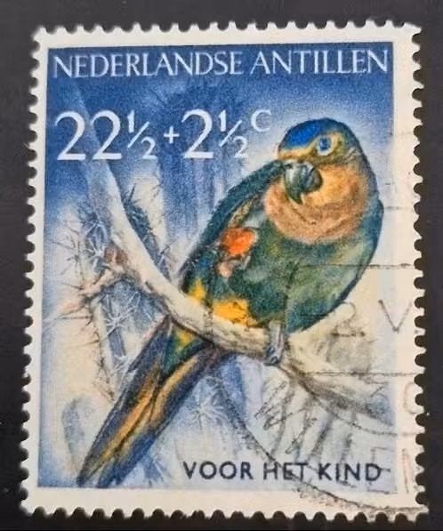 Nederlandse Antillen 1958 - nvph 271 - Kinderzegels Vogels, Postzegels en Munten, Ophalen of Verzenden, Gestempeld