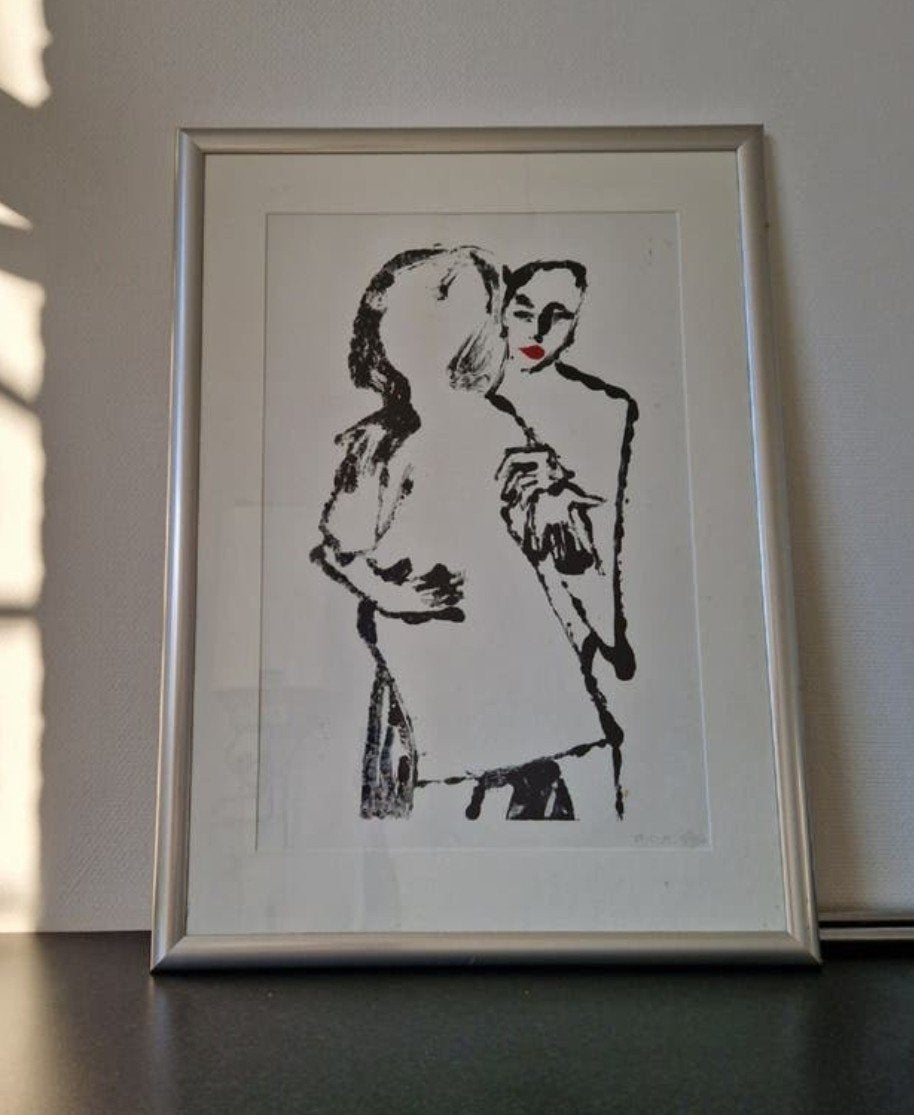 Groot werk dansen passe partout 68 x 94 gesigneerd, Ophalen of Verzenden