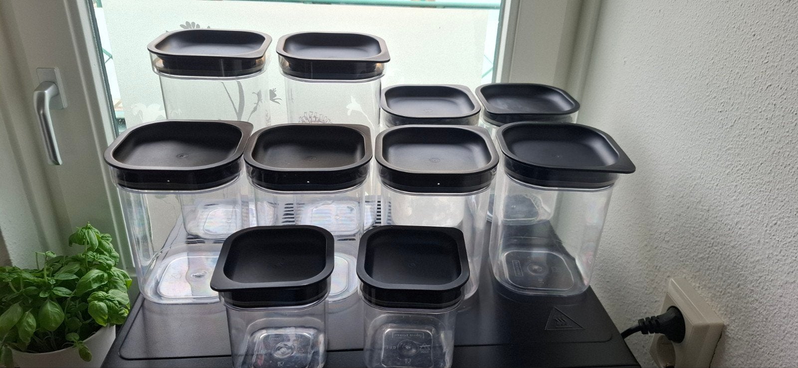 Voorraadpotten plastic voorraadbussen, Ophalen, Gebruikt, Kunststof, Overige merken
