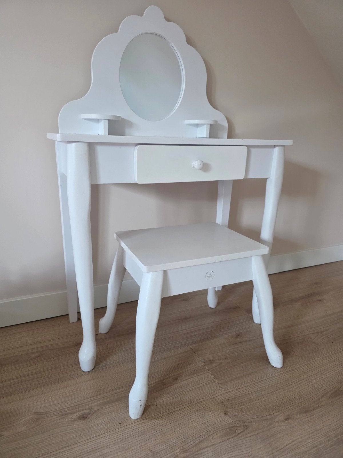 Witte kidkraft kinder kaptafel. met spiegel en kruk, Ophalen of Verzenden, Gebruikt, Tafel(s) en Stoel(en)