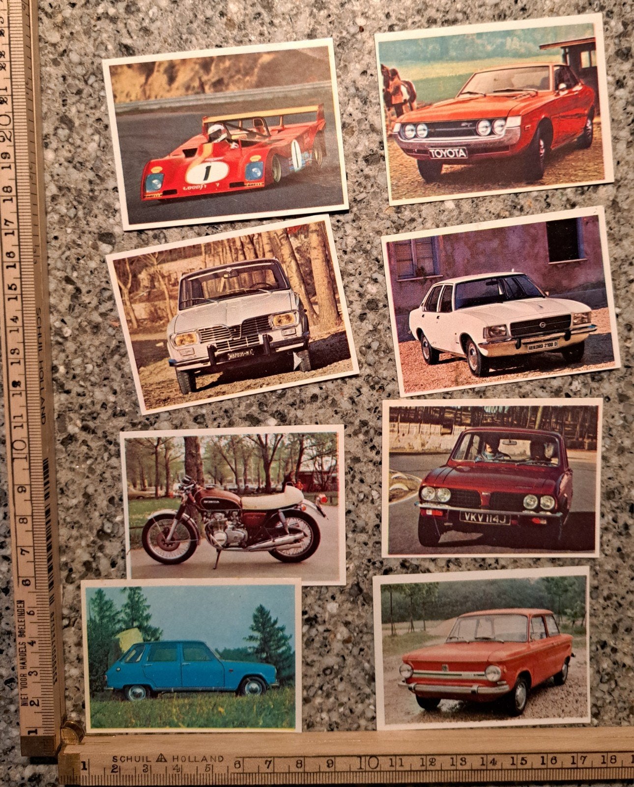 8 vintage stickers oude auto's klassiekers oude motor, Ophalen of Verzenden, Zo goed als nieuw