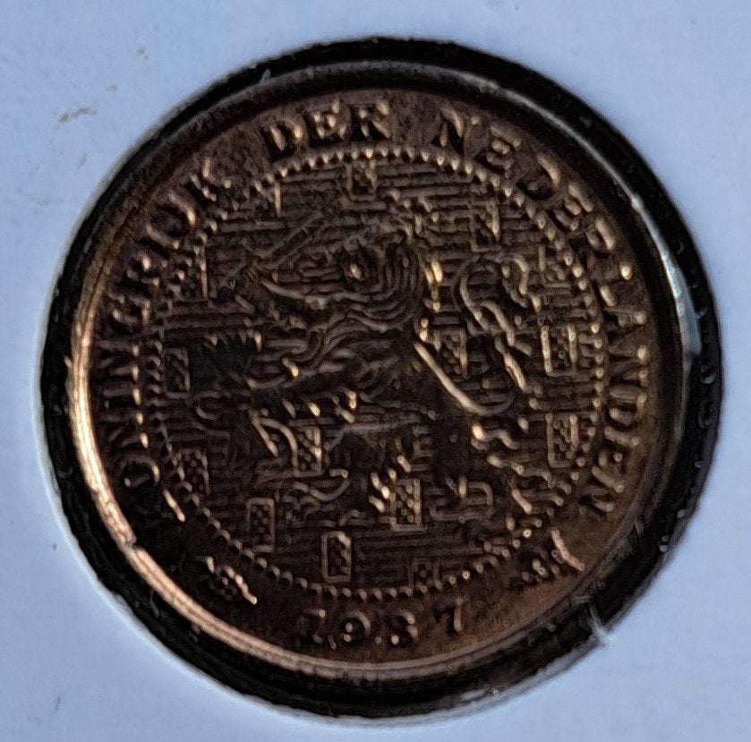 1/2 cent 1937, Postzegels en Munten, Munten | Nederland, Verzenden, Koningin Wilhelmina, Overige waardes, Losse munt