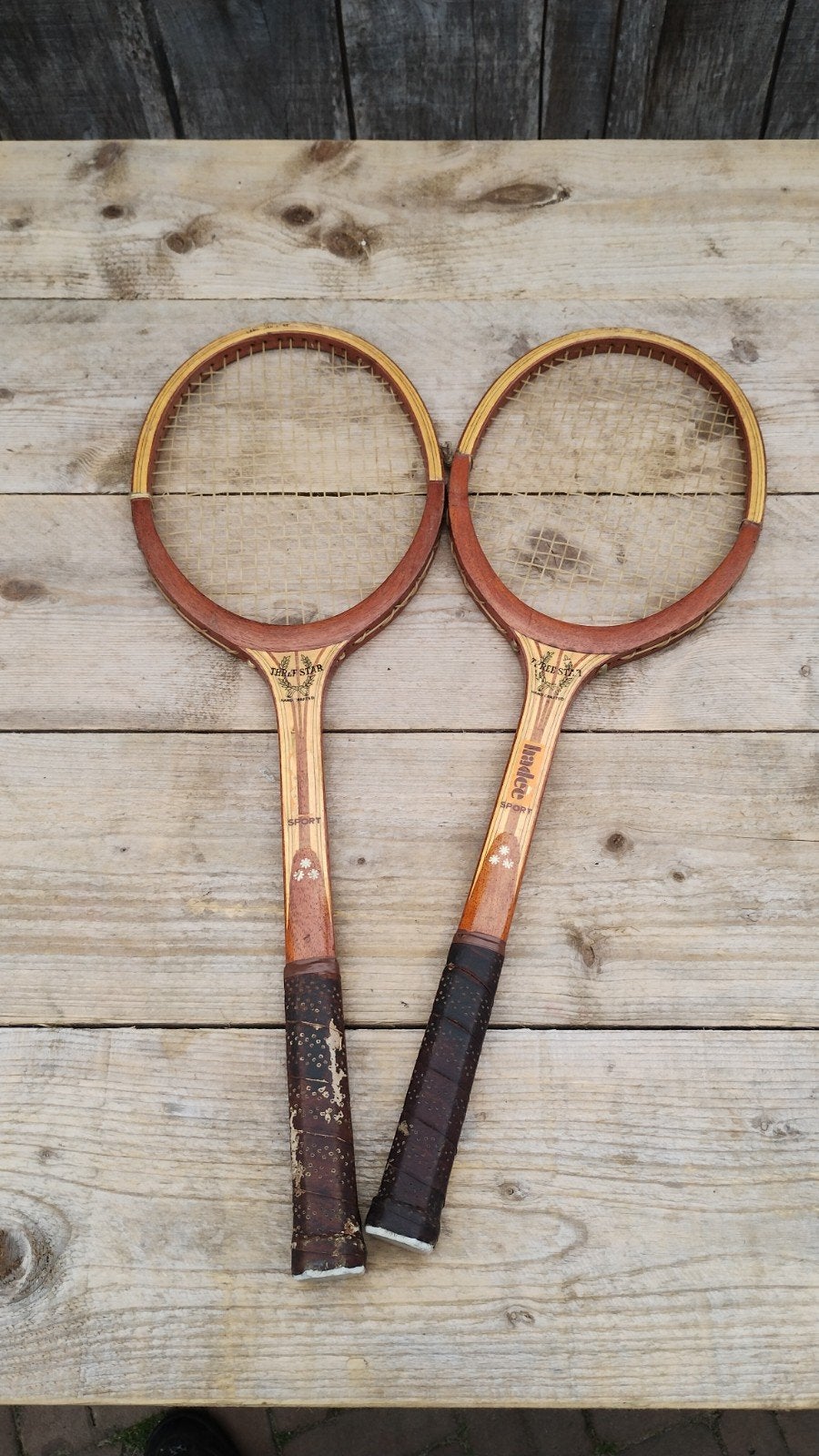 2 Retro Hadee Sports Tennisrackets - Decoratie/Verzamelaar, Sport en Fitness, Tennis, Overige merken, Gebruikt, Ophalen of Verzenden