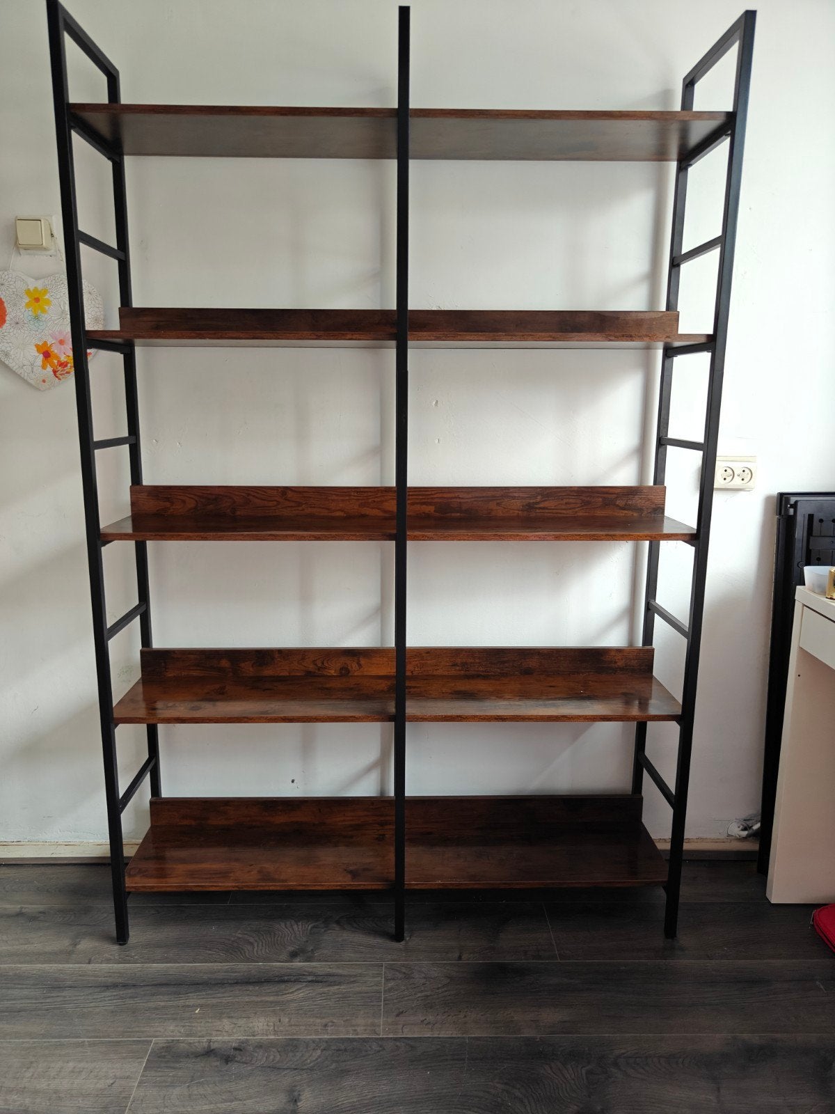 Kast met 5 planken - Industrieel design, Huis en Inrichting, Kasten | Boekenkasten, Met plank(en), 100 tot 150 cm, Zo goed als nieuw