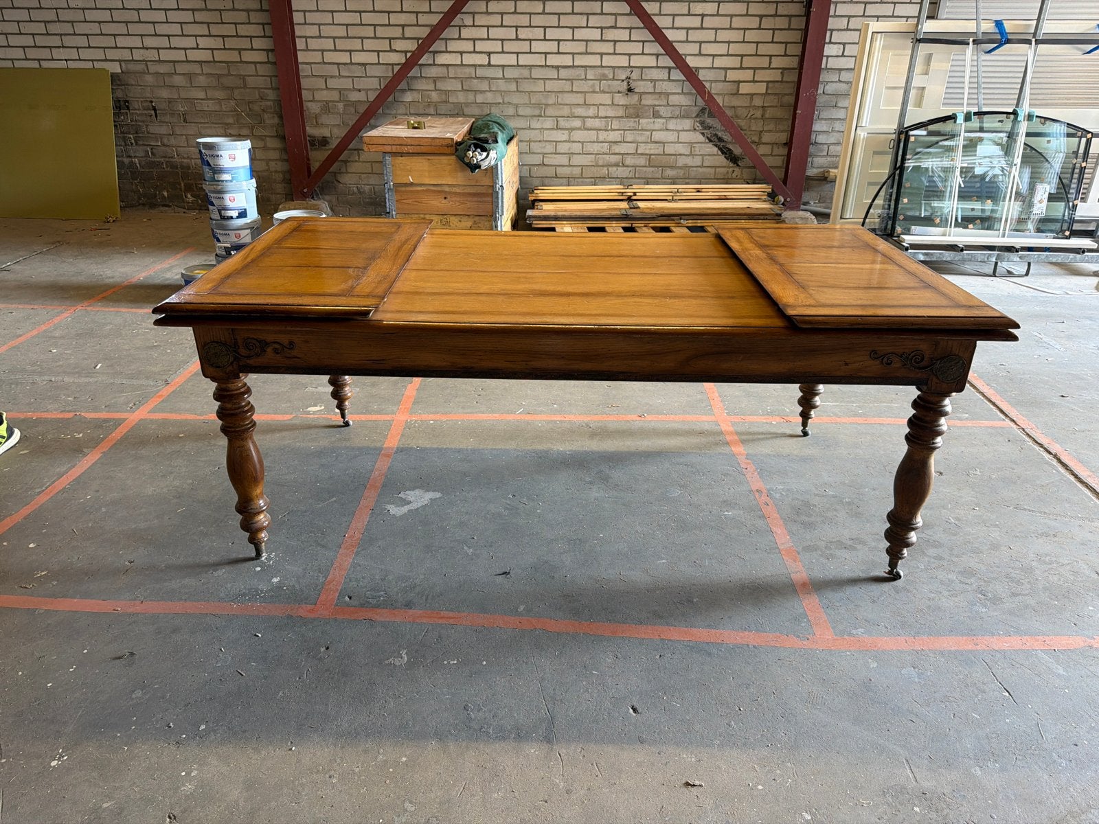 Antieke Franse kastelentafel met verlengdelen, Antiek en Kunst, Antiek | Meubels | Tafels, Ophalen