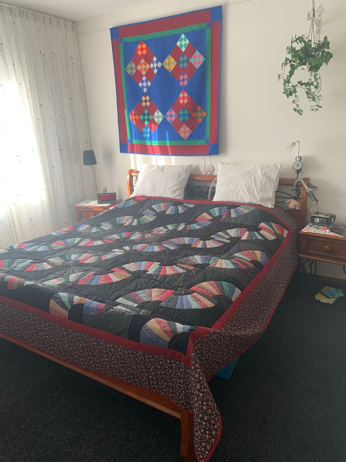 Unieke handgemaakte Quilt - 250x250 cm, Gebruikt, Meerkleurig, Tweepersoons, Ophalen of Verzenden