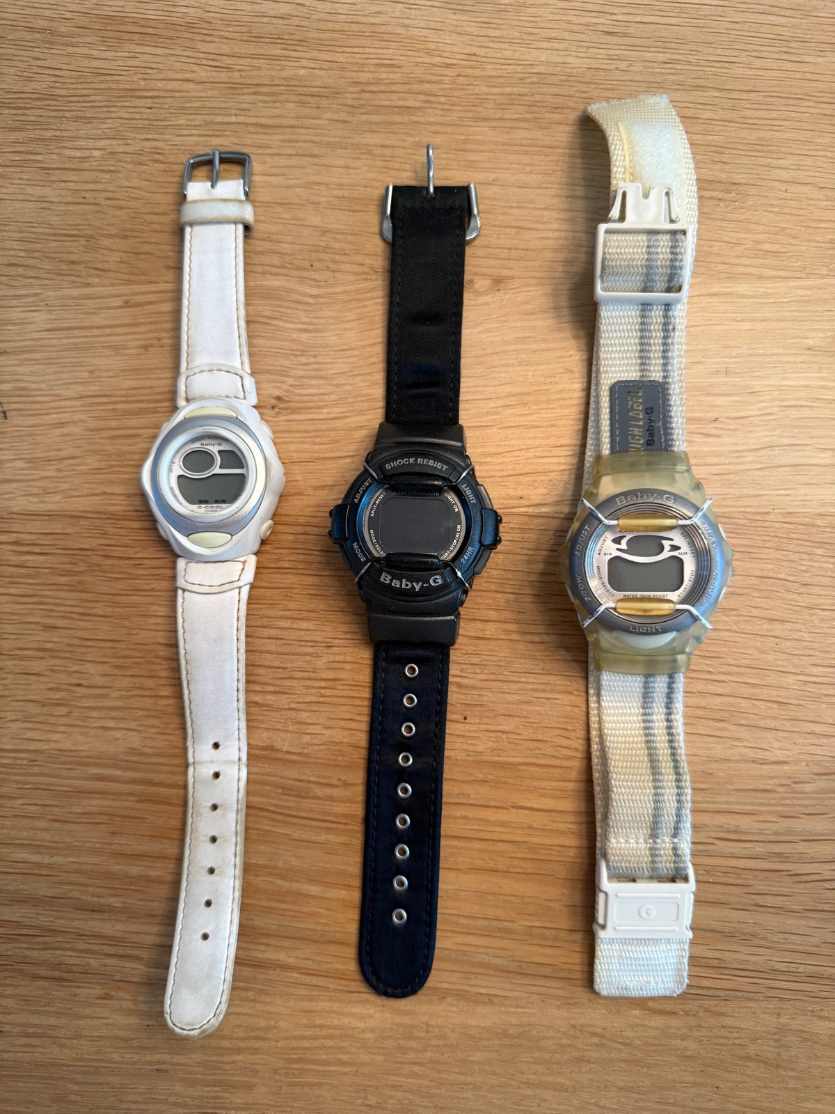 Set van 3 Casio Baby-G dameshorloges, Sieraden, Tassen en Uiterlijk, Overige merken, Kunststof, Gebruikt, Polshorloge