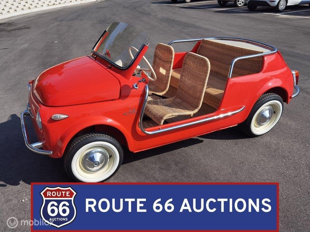 Fiat 500 Jolly Spiaggina | 1964 | Route 66 Auctions, Overige carrosserieën, Zwart, Bedrijf, Handgeschakeld