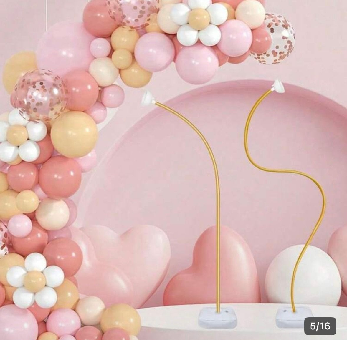 Ballon pilaar goud 2.5m, Ophalen of Verzenden, Zo goed als nieuw, Taarten of Cupcakes, Bakvorm