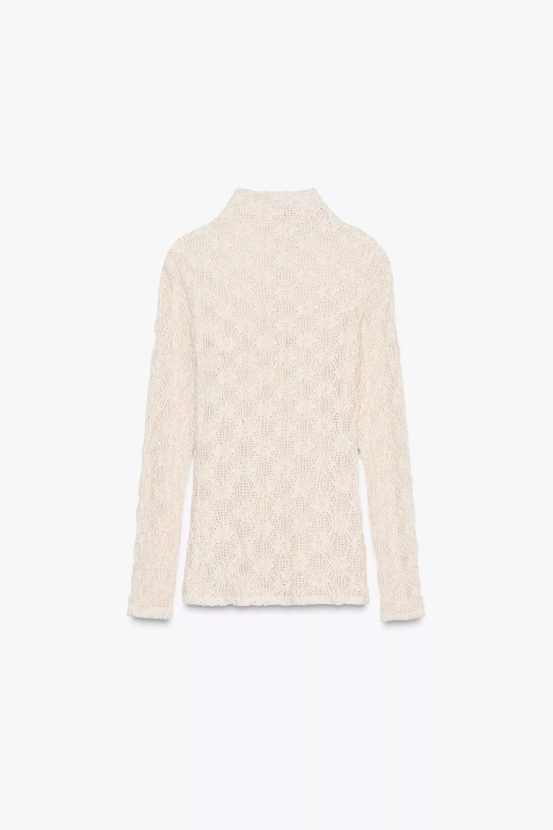 Dames Zara kanten top kant met hoge kraag nieuw maat S top, Beige, Nieuw, Ophalen of Verzenden, Lange mouw