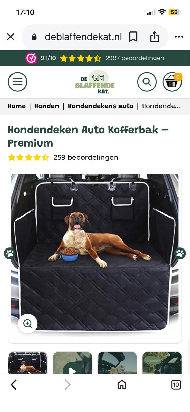Hondendeken auto kofferbak premium, Dieren en Toebehoren, Ophalen of Verzenden, Zo goed als nieuw, Overige typen