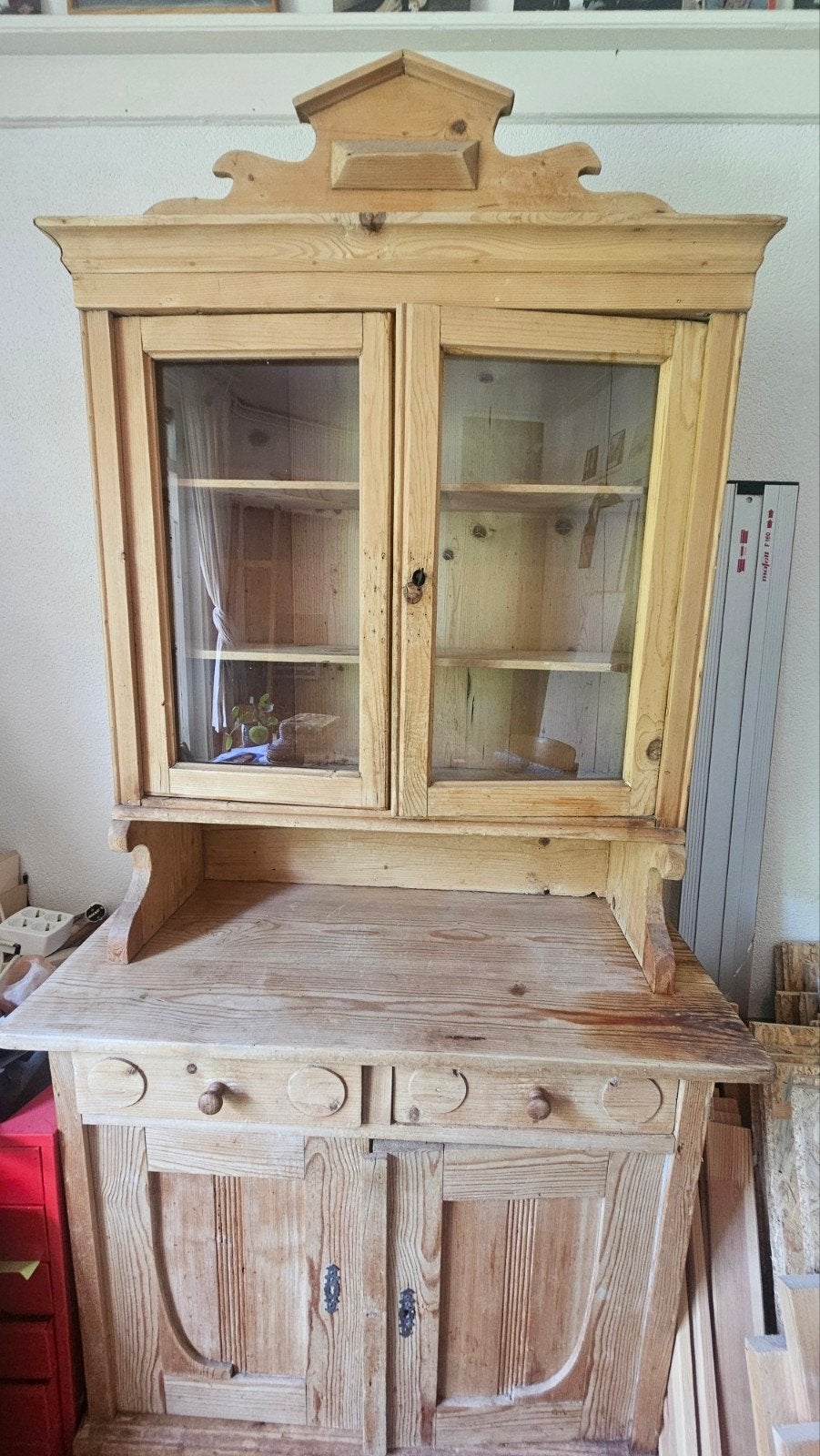 Antieke grenen kast, Ophalen, Gebruikt, 50 tot 100 cm, Minder dan 100 cm