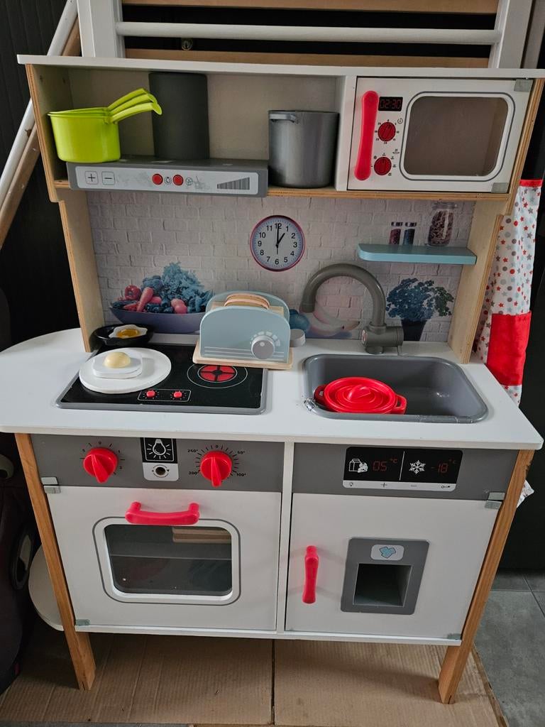 Houten speelkeuken met accessoires, Ophalen, Gebruikt, Hout, Speelkeuken