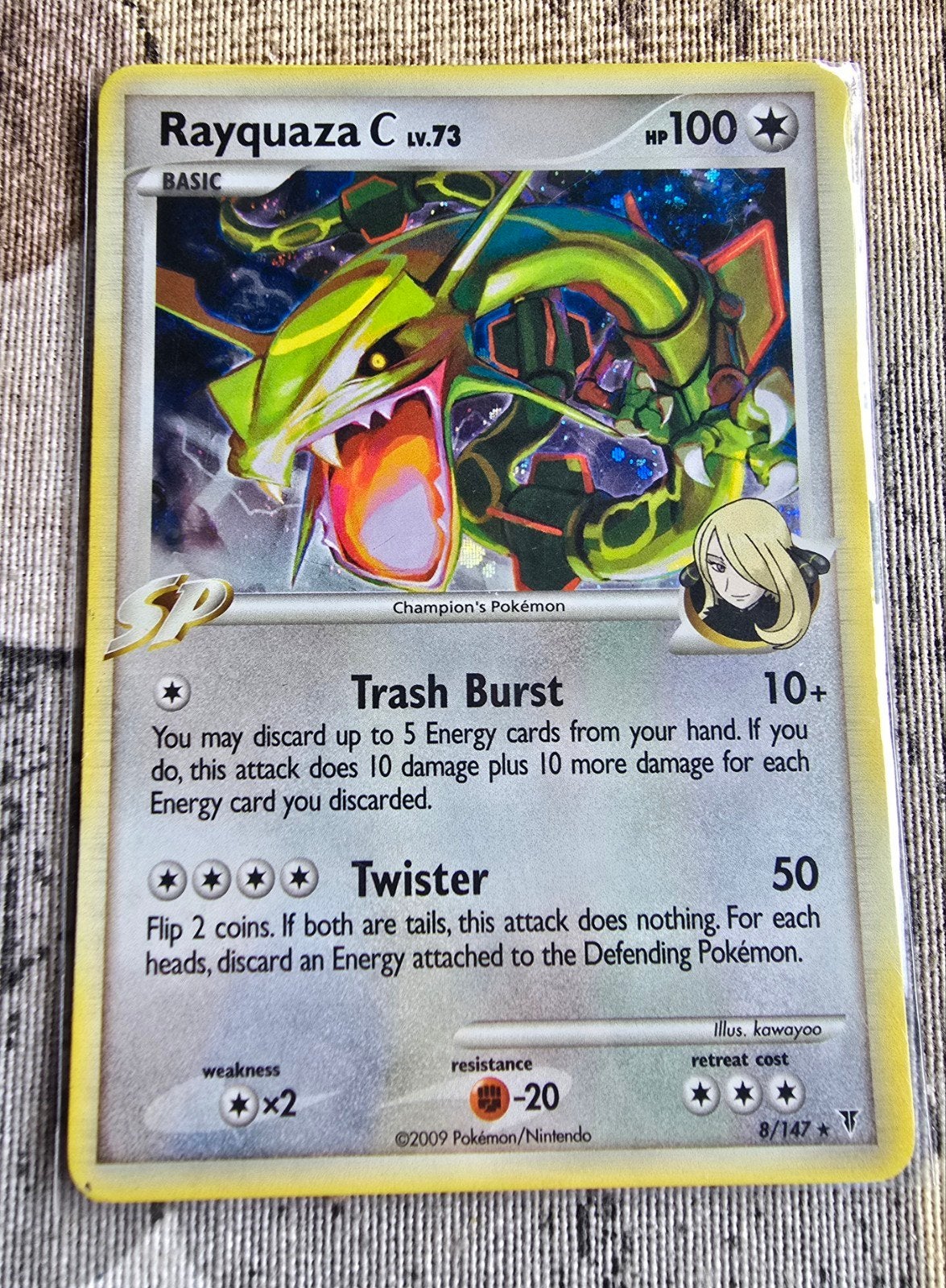 Pokémon kaart Rayquaza C lv.73 8/147, Ophalen of Verzenden, Gebruikt, Losse kaart, Foil
