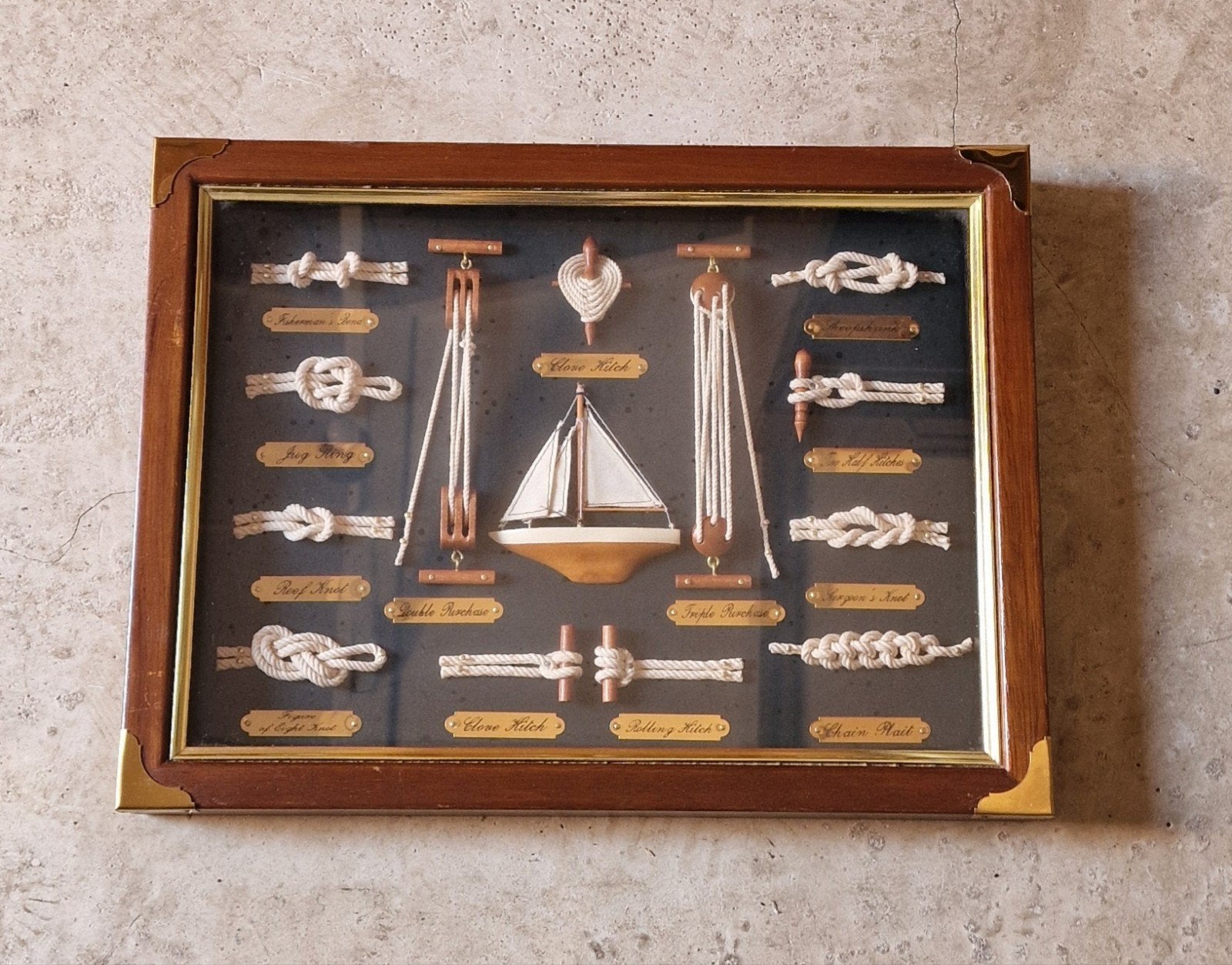 Vintage Maritieme Knopen Display met Zeilboot, Ophalen of Verzenden, Zo goed als nieuw