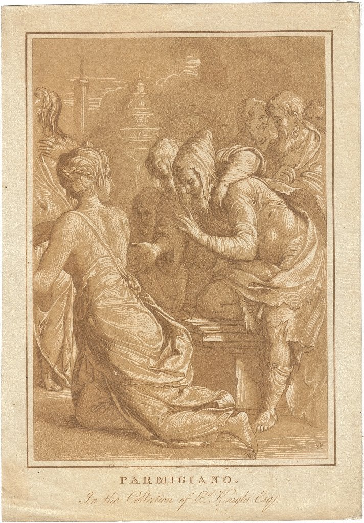 SK naar Parmigiano ets aquatint "Collection of E Knight Esq", Antiek en Kunst, Kunst | Etsen en Gravures, Ophalen, Dagelijks leven