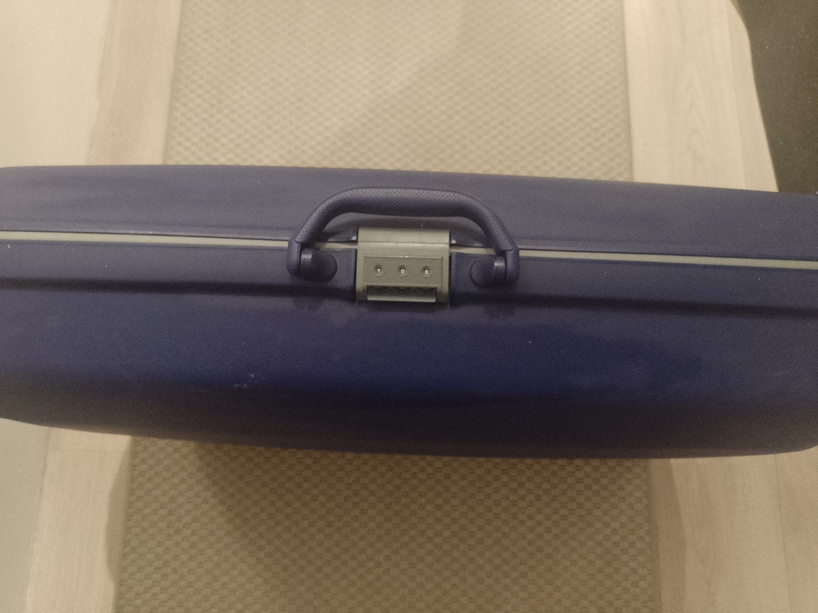Blauwe Samsonite trekkoffer €35 moet direct weg!!!, Ophalen, Gebruikt, Hard kunststof, Slot
