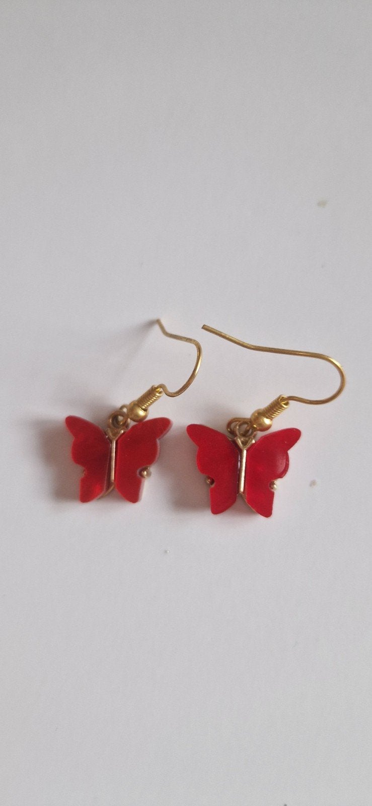 Leuke rode vlinder oorbellen, Overige materialen, Ophalen of Verzenden, Rood, Hangers