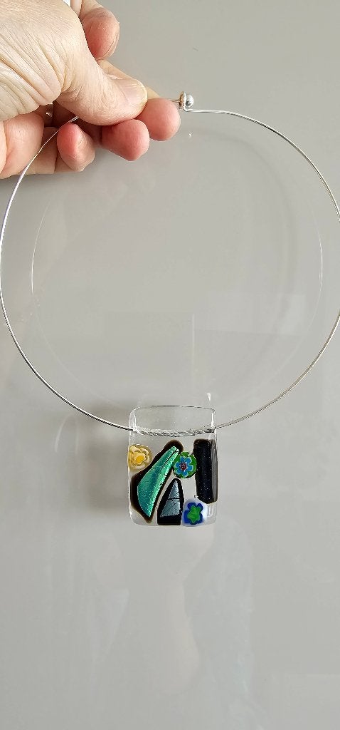 unieke hanger met spang dmv glasfusing, Ophalen of Verzenden, Nieuw