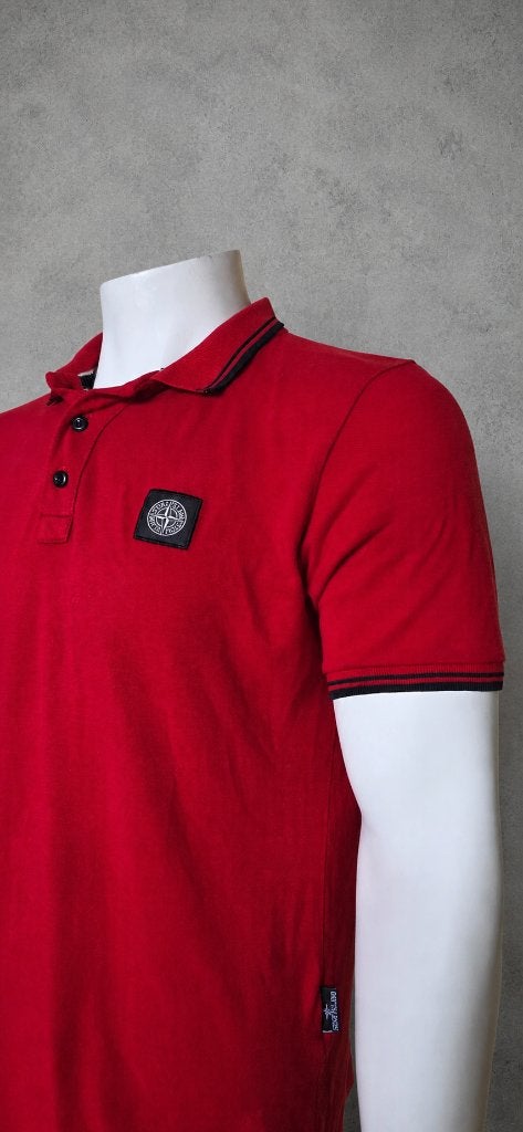 Stone Island Polo Shirt Rood XL Patch Logo Topstaat, Maat 56/58 (XL), Ophalen of Verzenden, Rood, Stone Island