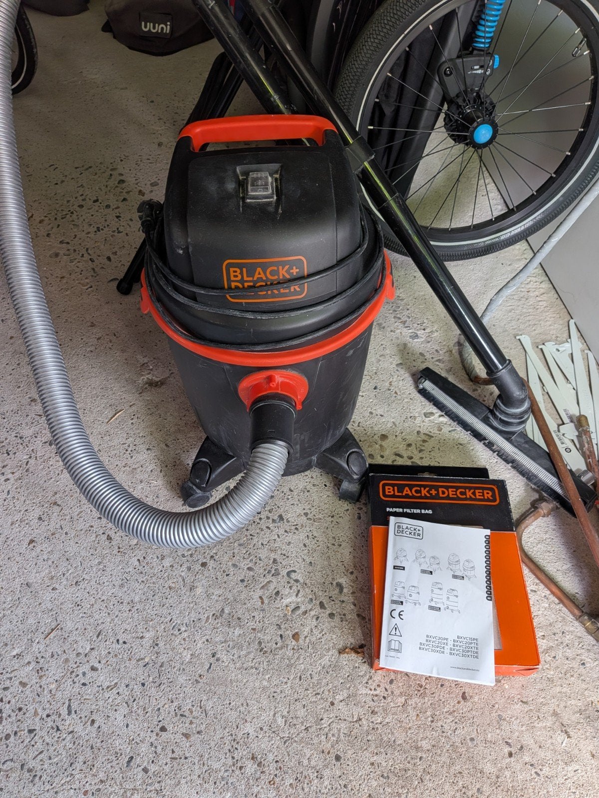 Black+Decker bouwstofzuiger met 3 zakken, Gebruikt, Industriële stofzuiger, Ophalen, Stofzak