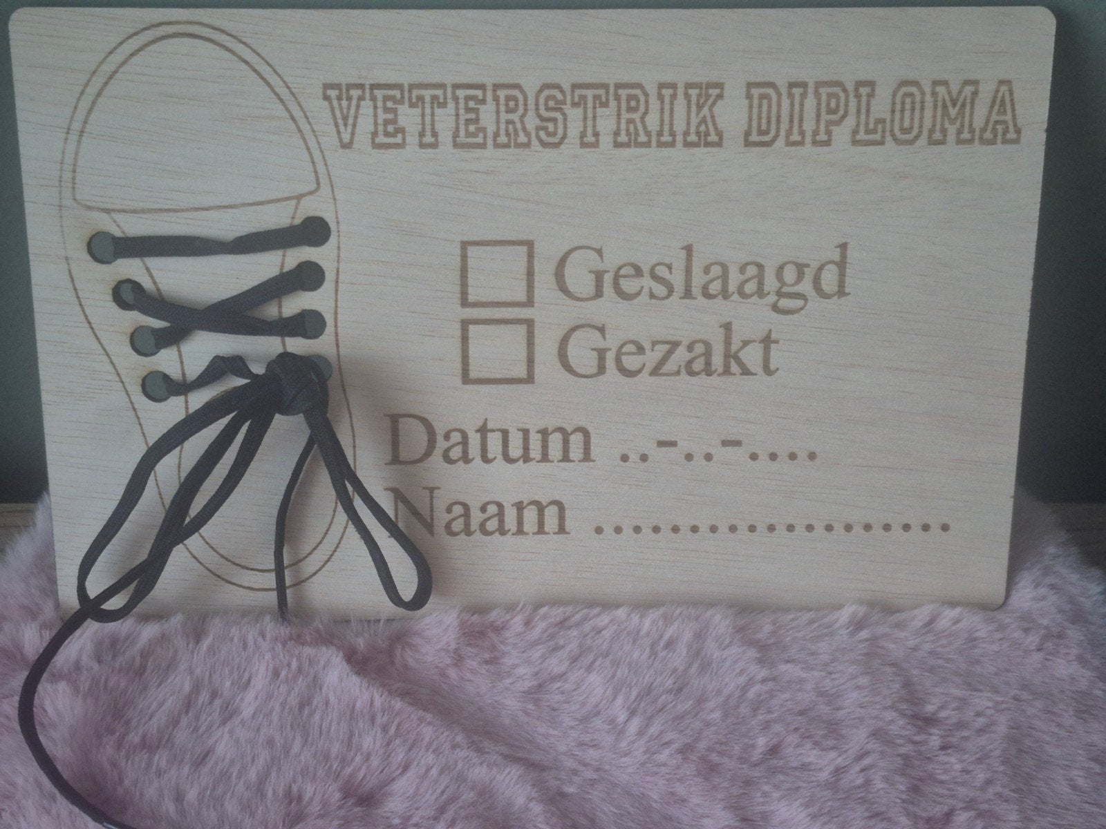 Veterstrik Diploma Oefenbord - Leer Veters Strikken, Ophalen of Verzenden, Nieuw, Knutselen
