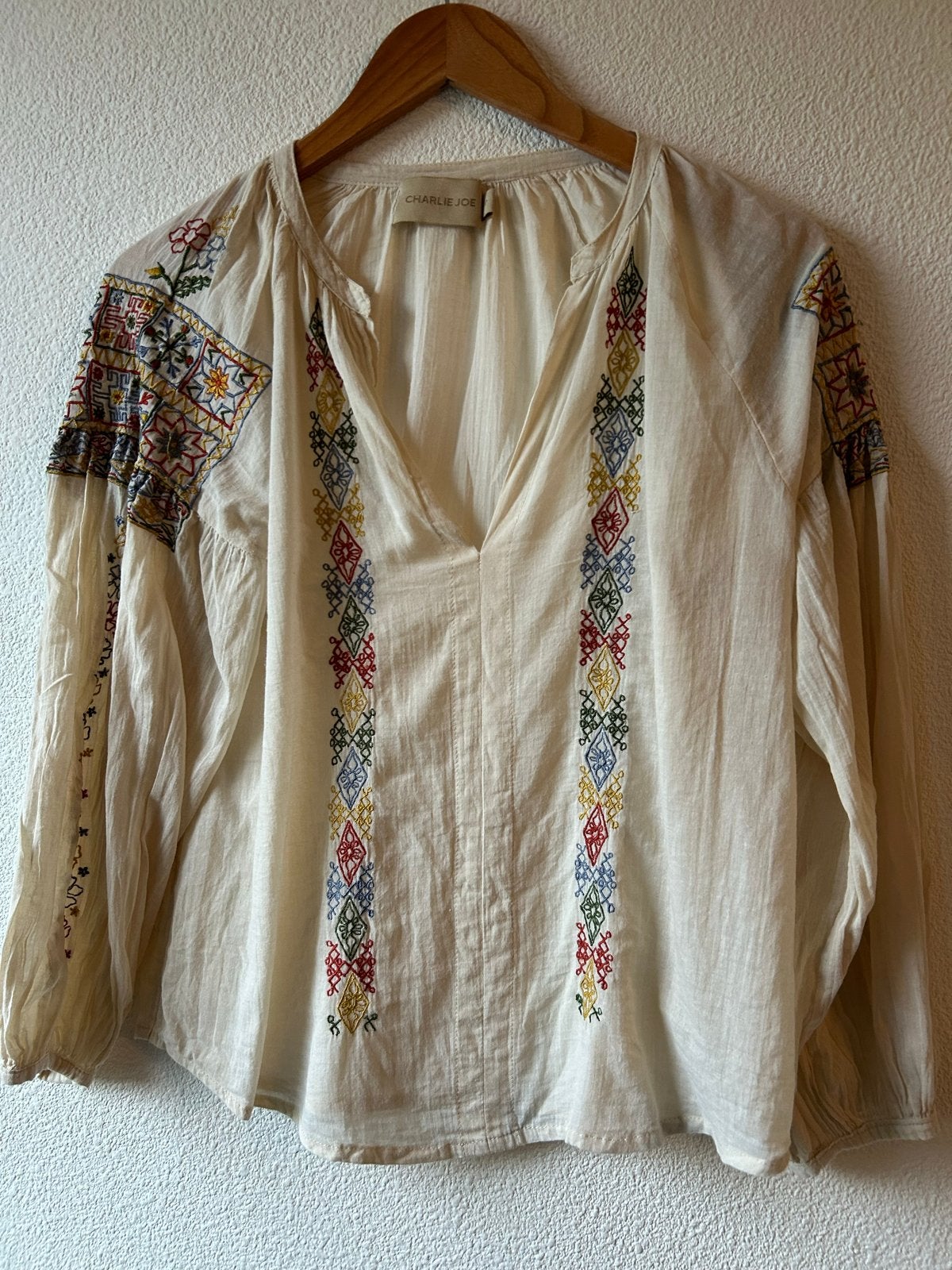 Charlie Joe Geborduurde Blouse -, Kleding | Dames, Verzenden, Maat 36 (S), Beige
