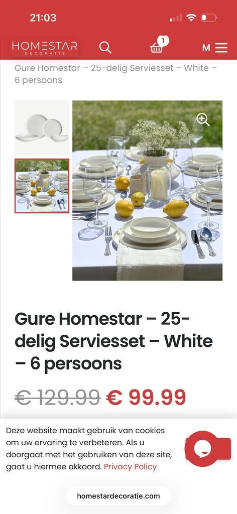 24-delig Servies Set - Nieuw in Doos, Keramiek, Nieuw, Ophalen of Verzenden, Effen