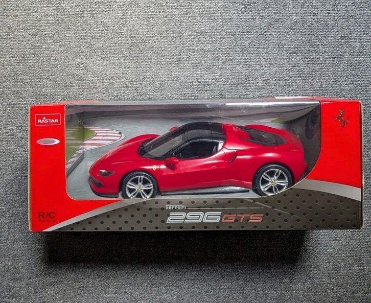 Rastar Ferrari 296 GTS RC Auto Schaal 1:16, Hobby en Vrije tijd, Elektro, Ophalen of Verzenden, Zo goed als nieuw, RTR (Ready to Run)