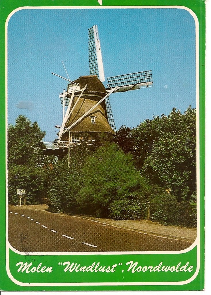 Ansichtkaart Molen Windlust Noordwolde Gelopen, Ophalen of Verzenden, 1980 tot heden, Gelopen, Friesland