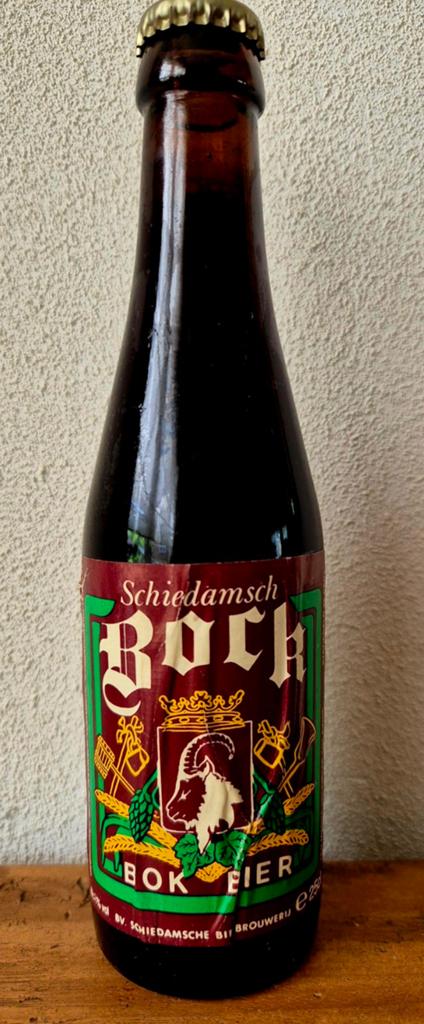 1994 fles SCHIEDAMSCH BOCK bier br. Te Hulst Zeeuwsch Vlaams, Verzamelen, Ophalen of Verzenden, Zo goed als nieuw, Flesje(s), Overige merken