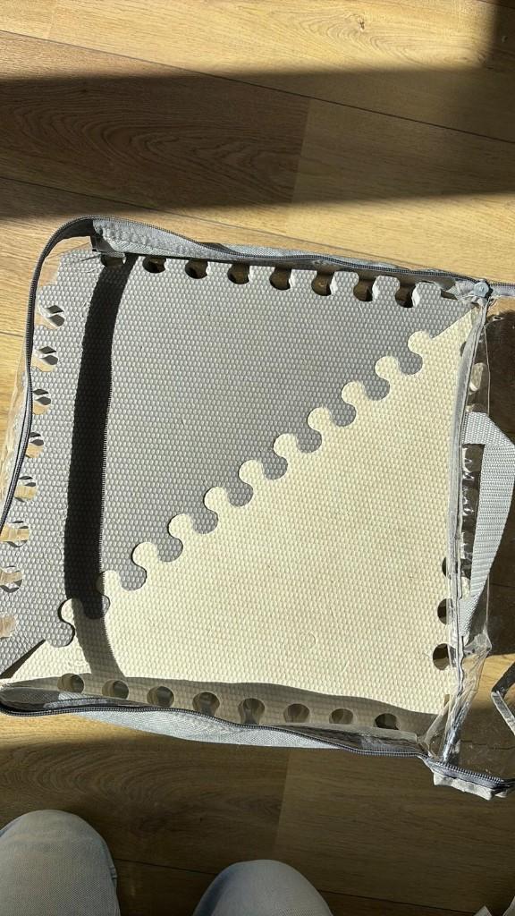 Foam speelmat/puzzelmat Grijs-Creme - Skip Hop, Ophalen, Gebruikt, Speelkleed