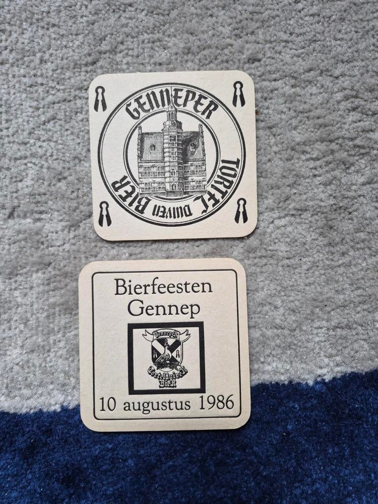 Vintage Genneper Tortelduiven Bier viltje - Zeldzaam!, Ophalen of Verzenden