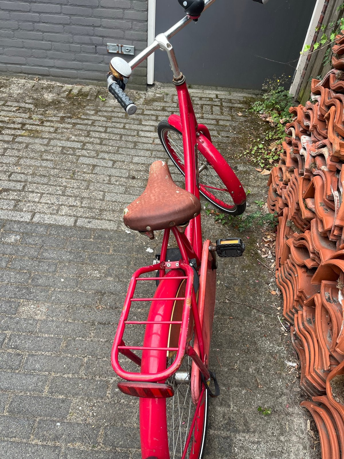 Popal Omafiets - Rood - Gebruikt, Fietsen en Brommers, Fietsen | Dames | Damesfietsen, Terugtraprem, Gebruikt, 50 tot 53 cm, Ophalen