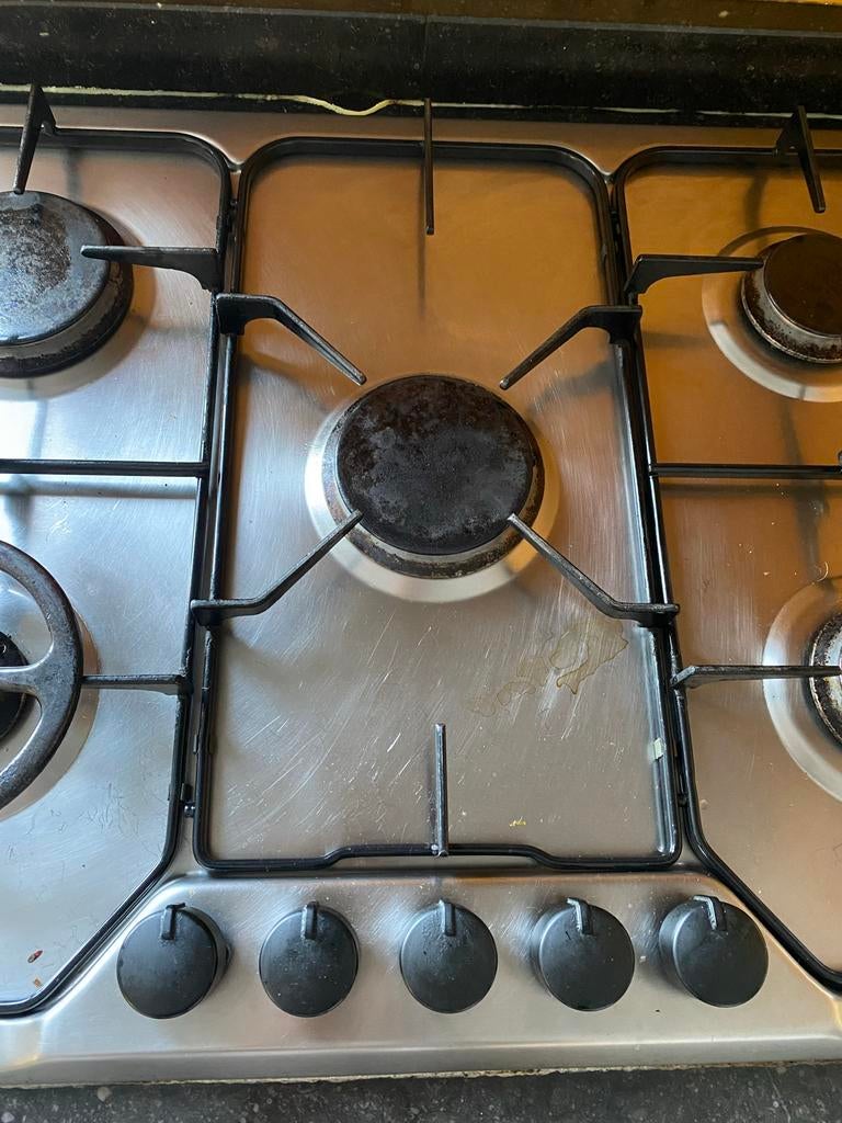 Gasfornuis met 5 pitten, Gebruikt, Minder dan 85 cm, 60 cm of meer, Ophalen of Verzenden