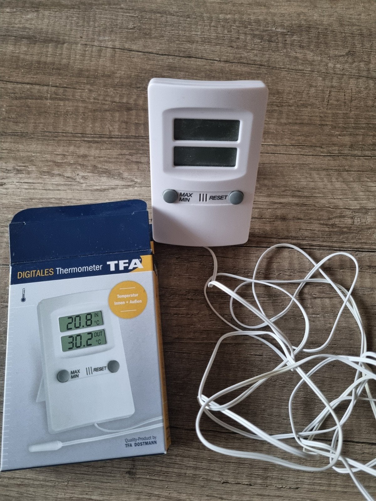 TFA Digitale Thermometer Binnen/Buiten met Max/Min Functie, Ophalen of Verzenden, Zo goed als nieuw, Weerstation