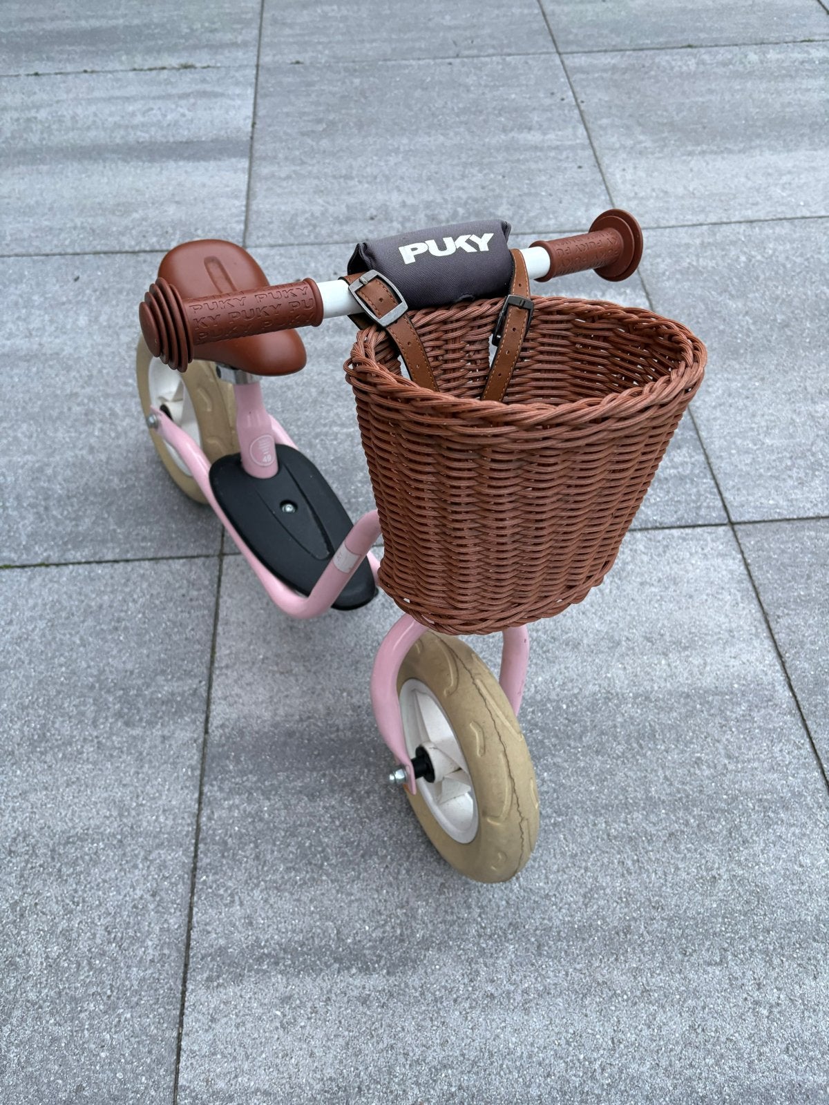 Puky loopfiets roze met mandje, Ophalen, Gebruikt, Minder dan 16 inch