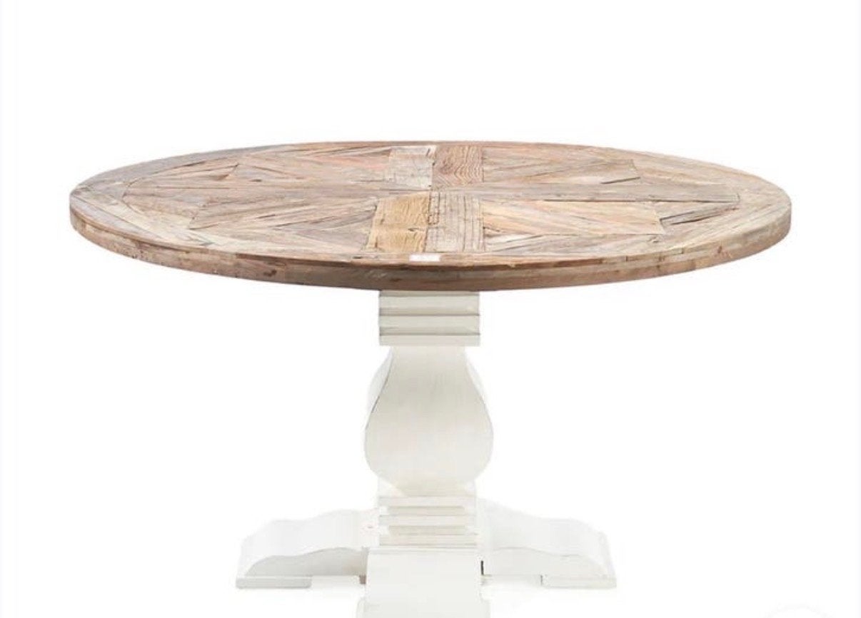Gezocht Riviera Maison Crossroad Tafel 140 cm, Huis en Inrichting, Ophalen, Gebruikt, 100 tot 150 cm, Rond