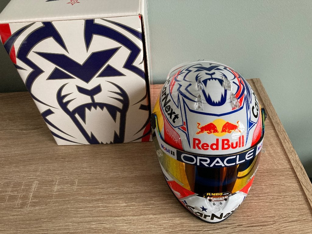 ✅ Max Verstappen 1:2 helm United States GP 2022 RB18 F1, Ophalen of Verzenden, Nieuw, Formule 1