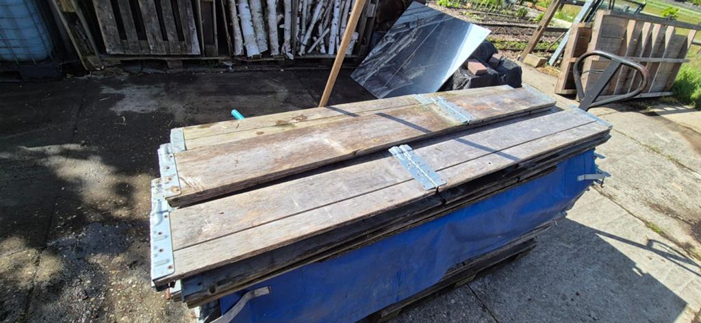 Houten Palletranden voor Moestuin - Verhoogde Kweekbakken, Tuin en Terras, Bloembakken en Plantenbakken, Ophalen, Gebruikt, 100 cm of meer