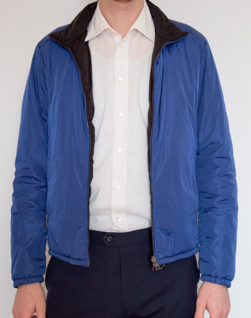 Prada Omkeerbare Jas – Maat M (IT 48) – Blauw/Zwart, Kleding | Heren, Ophalen of Verzenden, Zo goed als nieuw, Prada, Maat 48/50 (M)