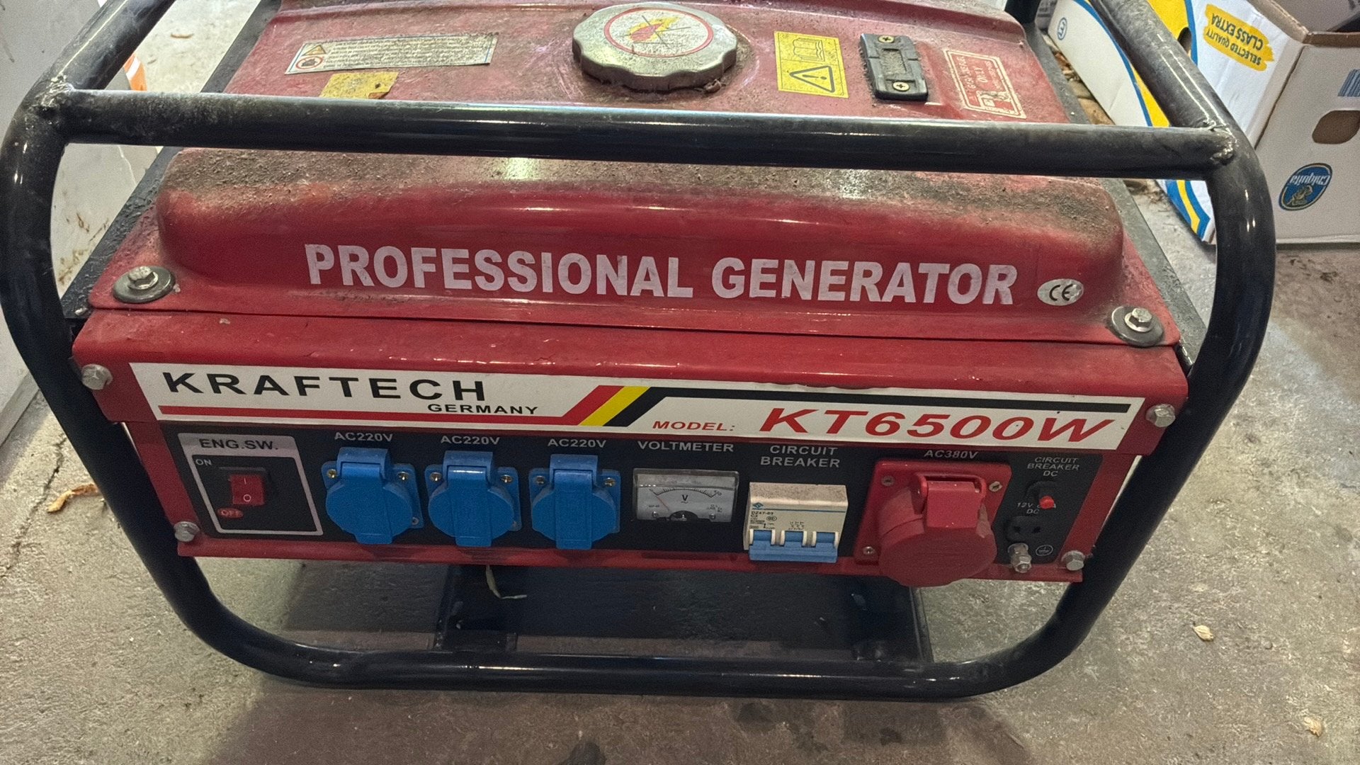 Kraftech KT6500W benzine generator, Ophalen, Zo goed als nieuw