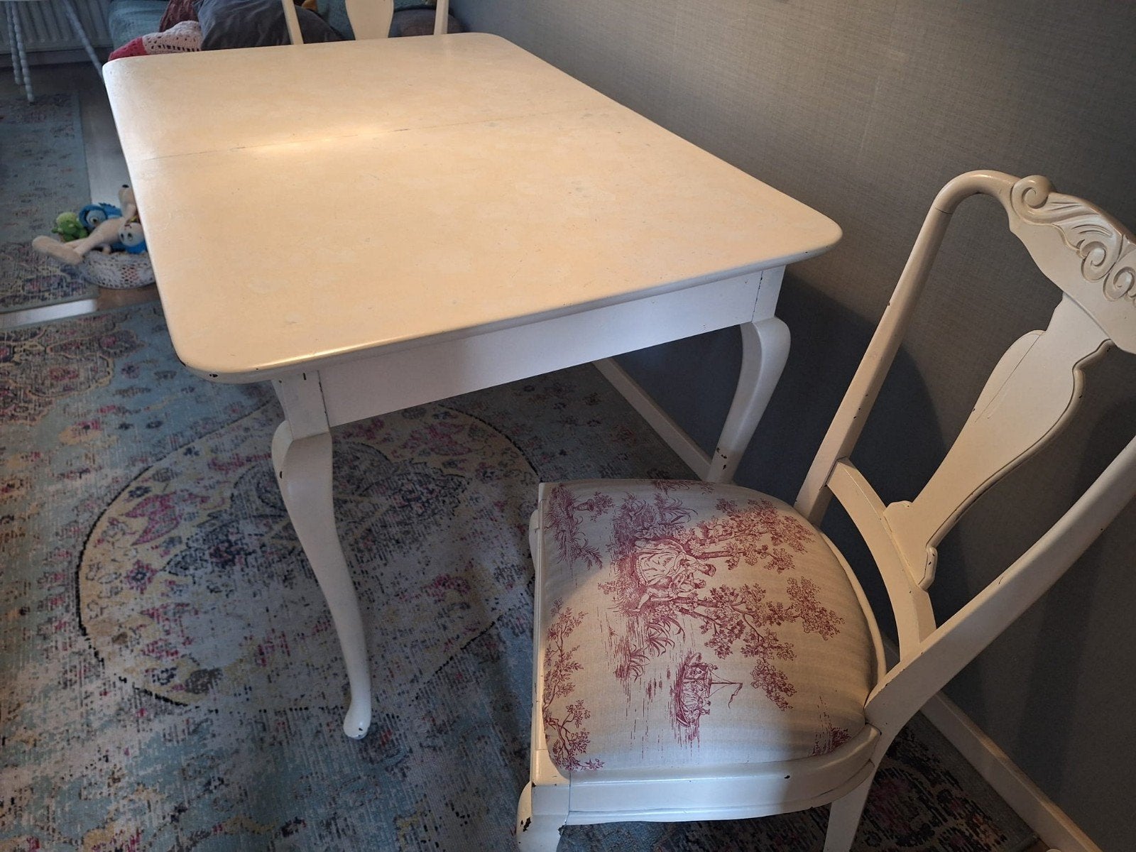Eethoek met 4 stoelen, Barok stijl / Queen Anne, Ophalen, Gebruikt, 4 tot 6 stoelen
