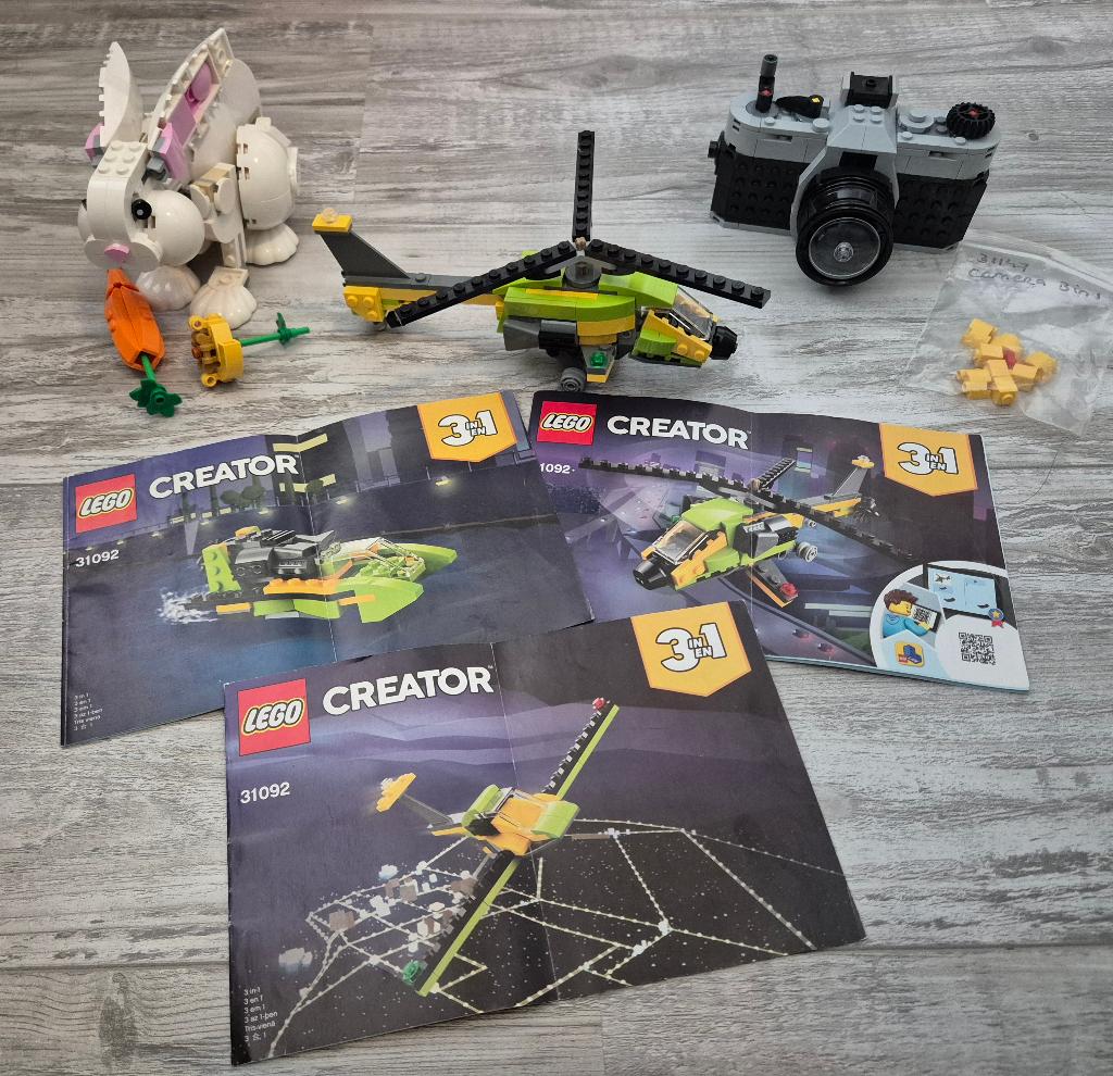 3x 3 in 1 setten (31092, 31147, 31133), Compleet, Lego, Ophalen of Verzenden, Zo goed als nieuw