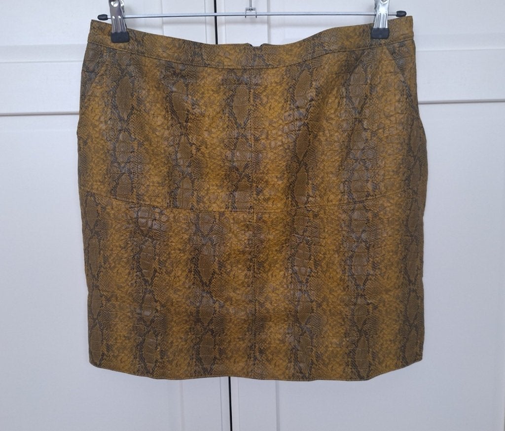 Geisha nieuwe mosterd gele slangenprint mini rok, maat L 40, Geisha, Geel, Maat 42/44 (L), Nieuw